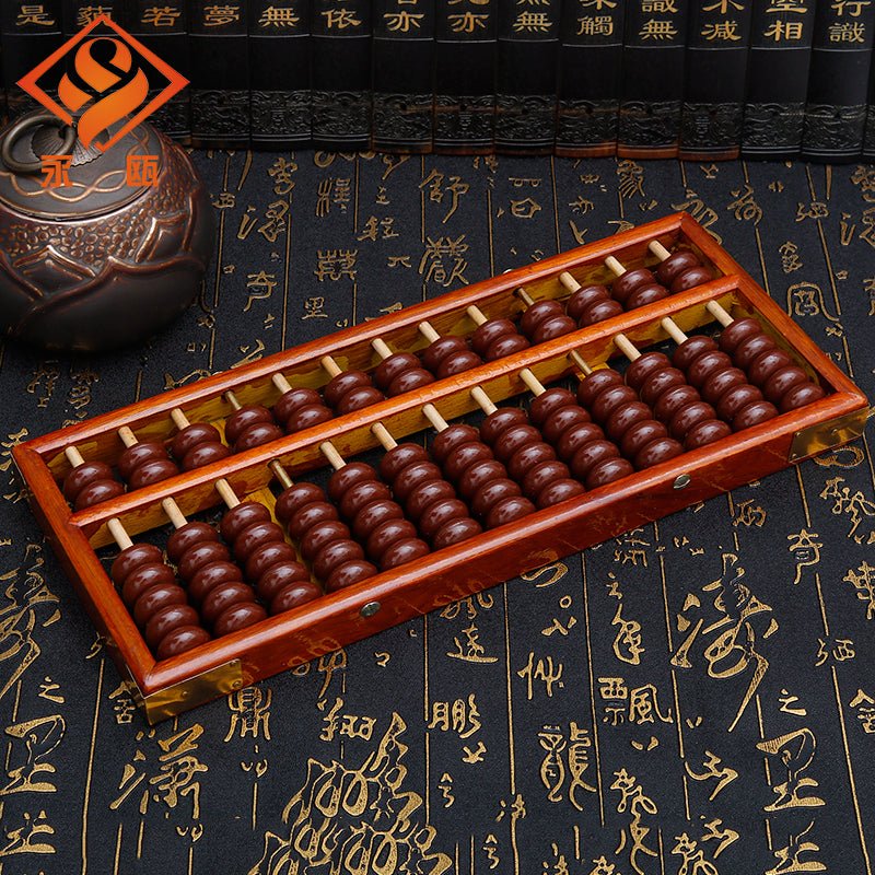 10 Pieces - Olden Wooden Abacus with 13 Rods – 5 Beads Down & 2 Beads Up per Rod – Classic Counting & Calculation Tool in 5 Colors Red and Brown - Yongjia County Jiaou Stationery Co., Ltd.