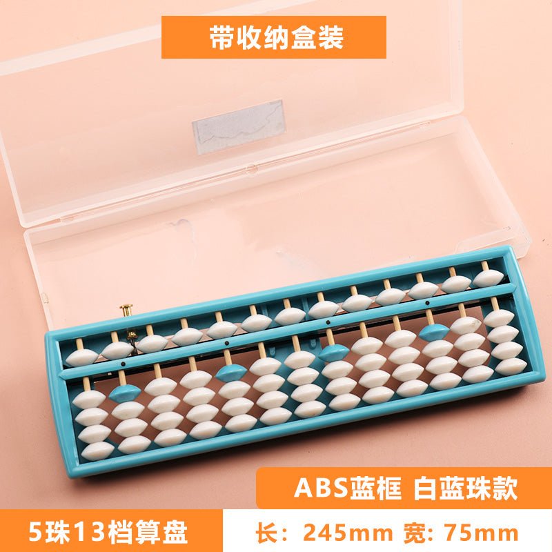 10 Pieces- 13Rod Wooden Abacus with One-Click Reset and Box–Educational Counting Tool white&blue - Yongjia County Jiaou Stationery Co., Ltd.