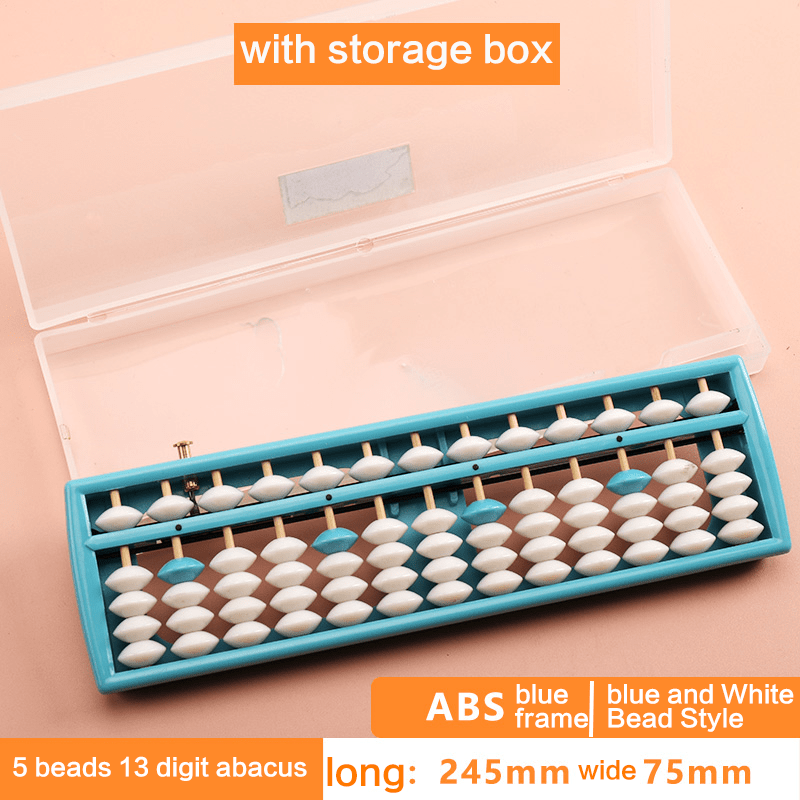 10 Pieces- 13Rod Wooden Abacus with One-Click Reset and Box–Educational Counting Tool white&blue - Yongjia County Jiaou Stationery Co., Ltd.
