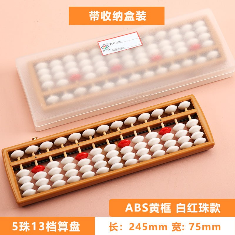 10 Pieces- 13Rod Wooden Abacus with One-Click Reset and Box–Educational Counting Tool white&red - Yongjia County Jiaou Stationery Co., Ltd.