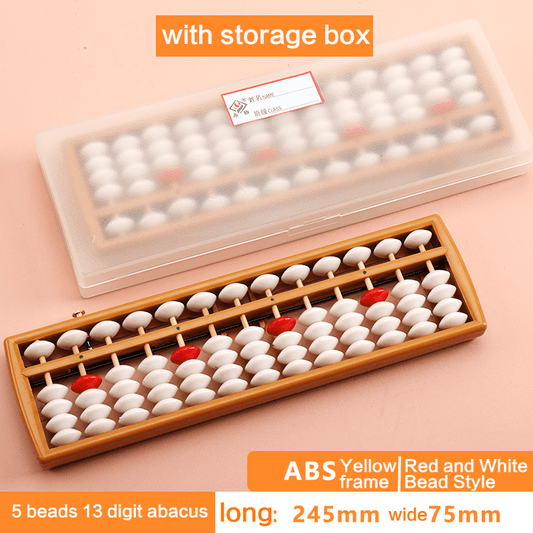 10 Pieces- 13Rod Wooden Abacus with One-Click Reset and Box–Educational Counting Tool white&red - Yongjia County Jiaou Stationery Co., Ltd.