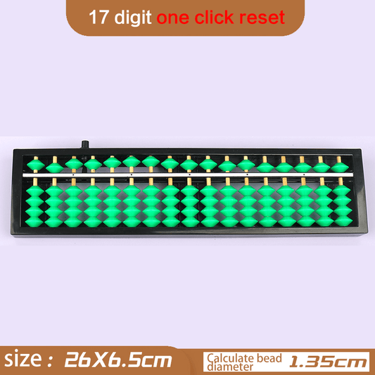10 Pieces- 17-Rod Wooden &Plastic Abacus with One-Click Reset –Educational Counting Tool Green&Red