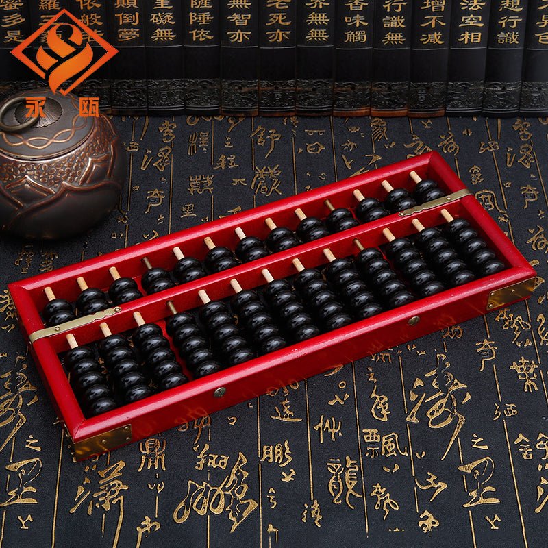10 Pieces-Olden Wooden Abacus-13 Rods–5Beads Down&2Beads Up–Counting&Calculation Tool red&black - Yongjia County Jiaou Stationery Co., Ltd.