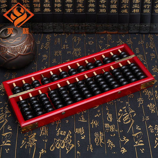 10 Pieces-Olden Wooden Abacus-13 Rods–5Beads Down&2Beads Up–Counting&Calculation Tool red&black - Yongjia County Jiaou Stationery Co., Ltd.