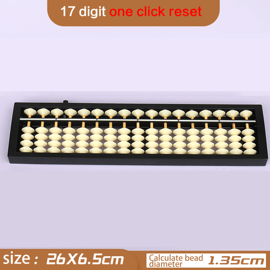 10 Pieces- White Premium 17-Rod Wooden & Plastic Abacus with One-Click Reset Student and Teachers Abacus– Chinese Educational Counting Tool.