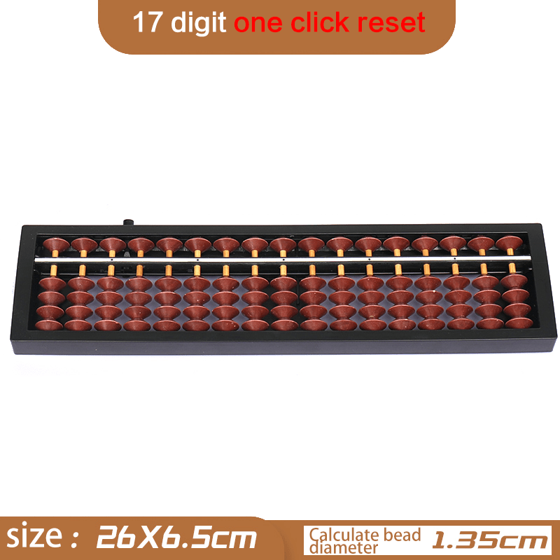 10 Pieces- 17-Rod Wooden &Plastic Abacus with One-Click Reset –Educational Counting Tool Wine-Red - Yongjia County Jiaou Stationery Co., Ltd.
