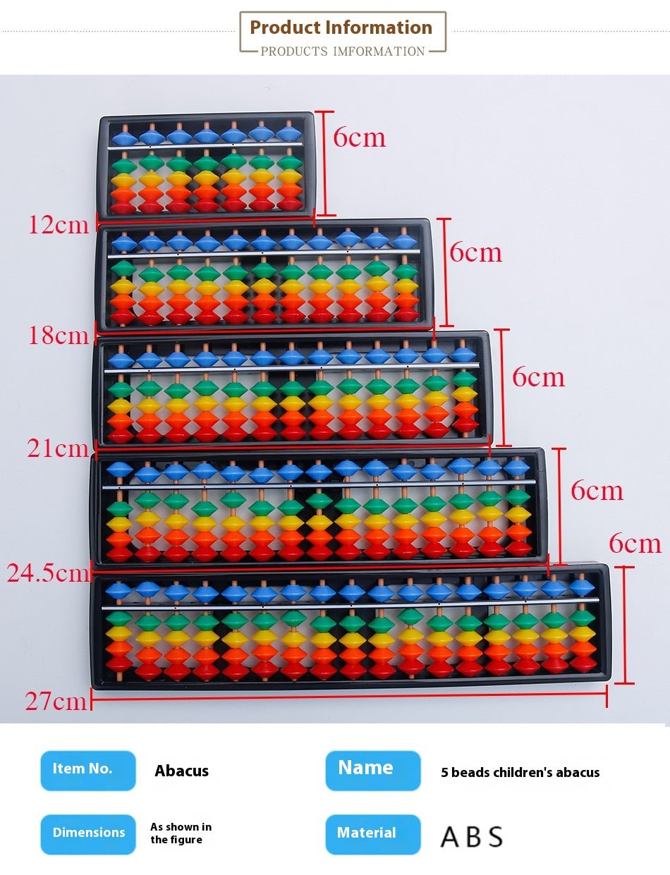 Plastic Abacus 7 11 13 15 17 Gears Mental Arithmetic Abacus New Primary School Kids' Educational Toys - Yongjia County Jiaou Stationery Co., Ltd.