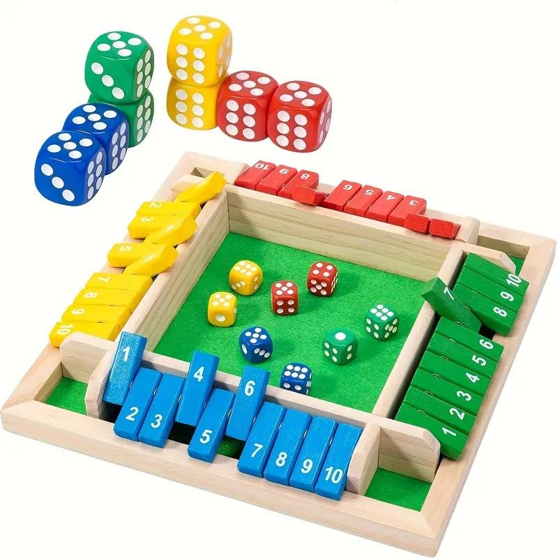 Wooden Chess Set 4 - person Digital Color Dice Closed Box Board Game Juguetes Bar - Yongjia County Jiaou Stationery Co., Ltd.