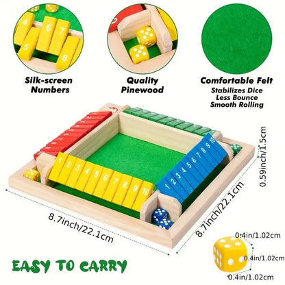 Wooden Chess Set 4 - person Digital Color Dice Closed Box Board Game Juguetes Bar - Yongjia County Jiaou Stationery Co., Ltd.