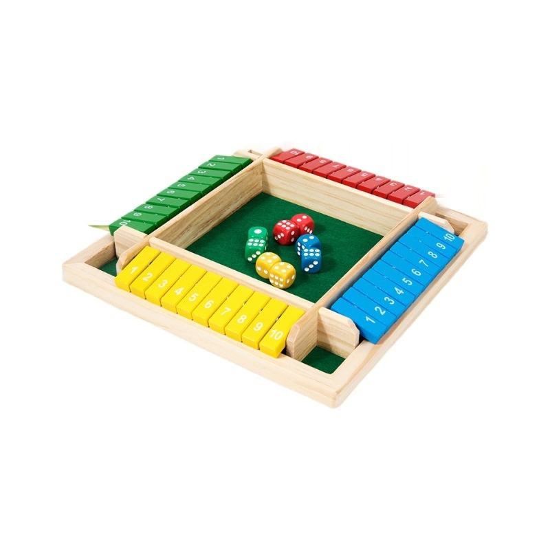 Wooden Chess Set 4 - person Digital Color Dice Closed Box Board Game Juguetes Bar - Yongjia County Jiaou Stationery Co., Ltd.